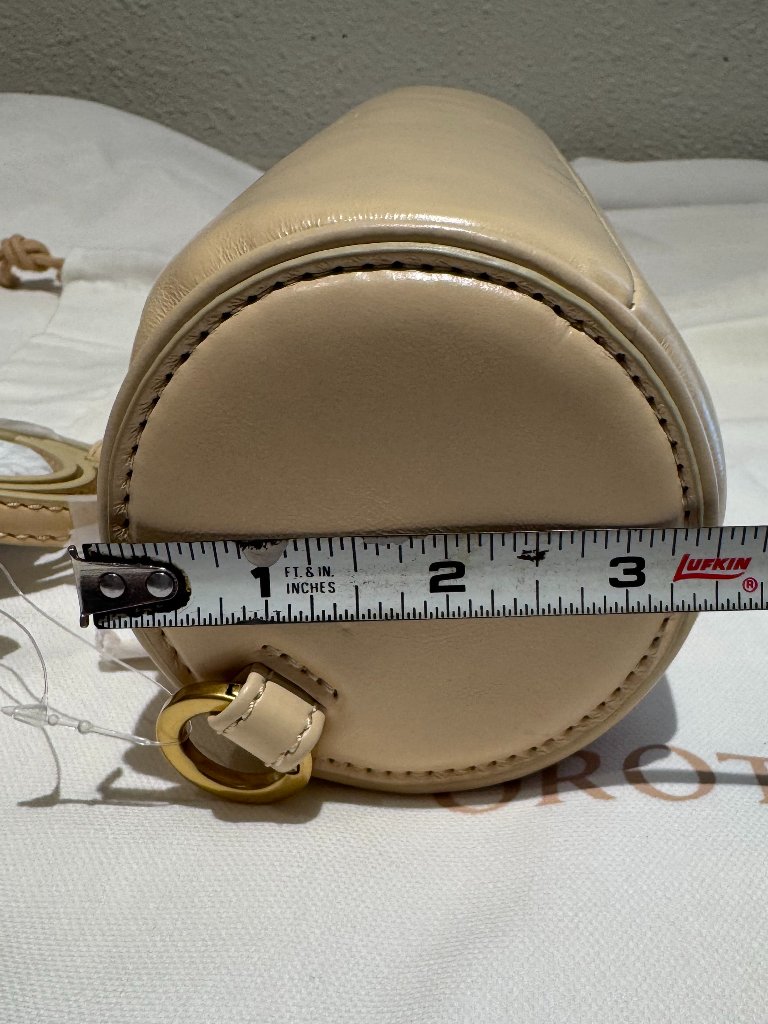 Oroton Honey Peach Leather Romy Barrel Bag — image 8 of 8